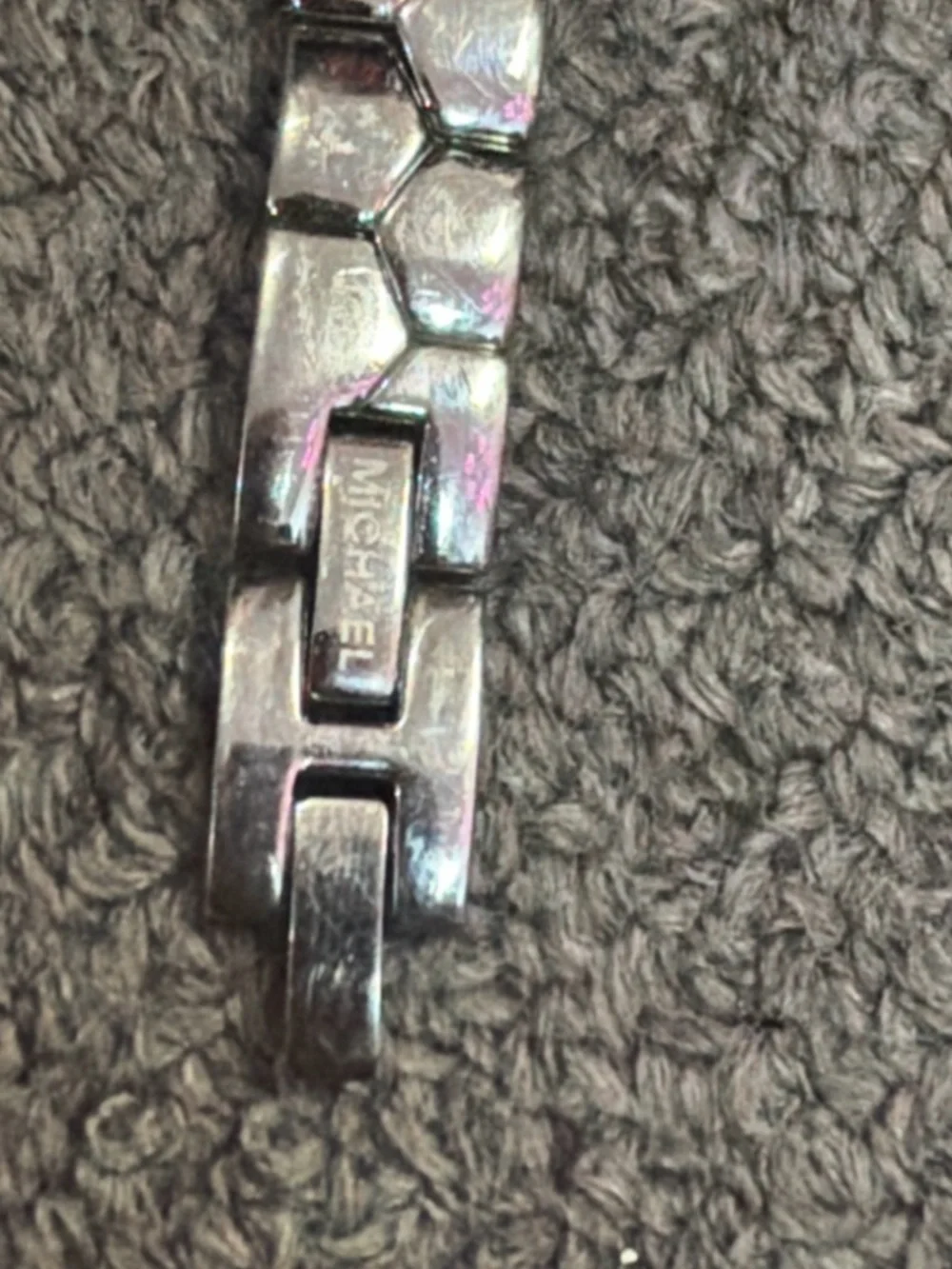 Michael Kors Pink Logo Dial Bracelet Watch Small Rectangular Women’s